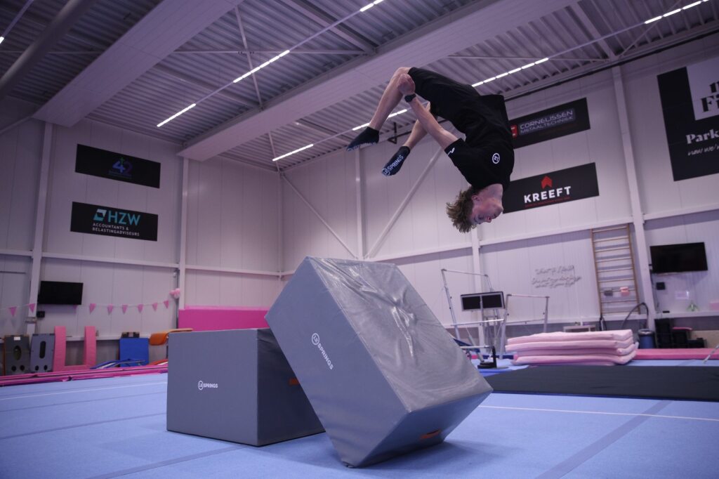 Backflip tijdens een freerun moment